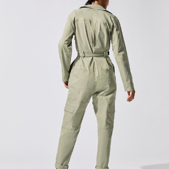 Carbon 38 Stretch Cargo Jumpsuit- Army Green - Picture 3 of 6
